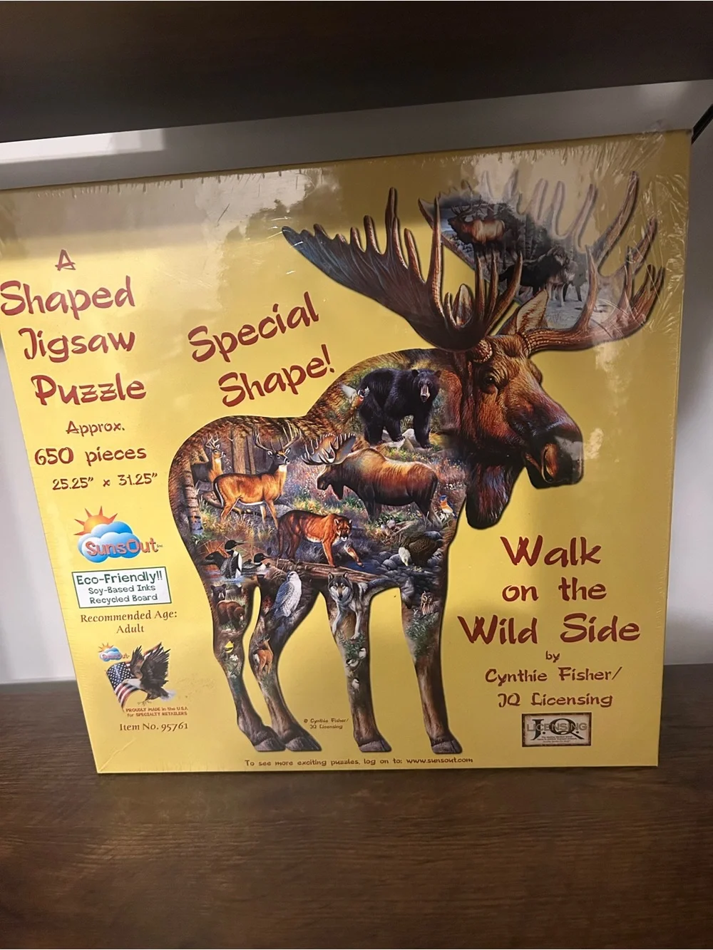 SunsOut  'Walk on the Wild Side' Yellow Moose Wall Art Puzzle by Cynthie Fisher